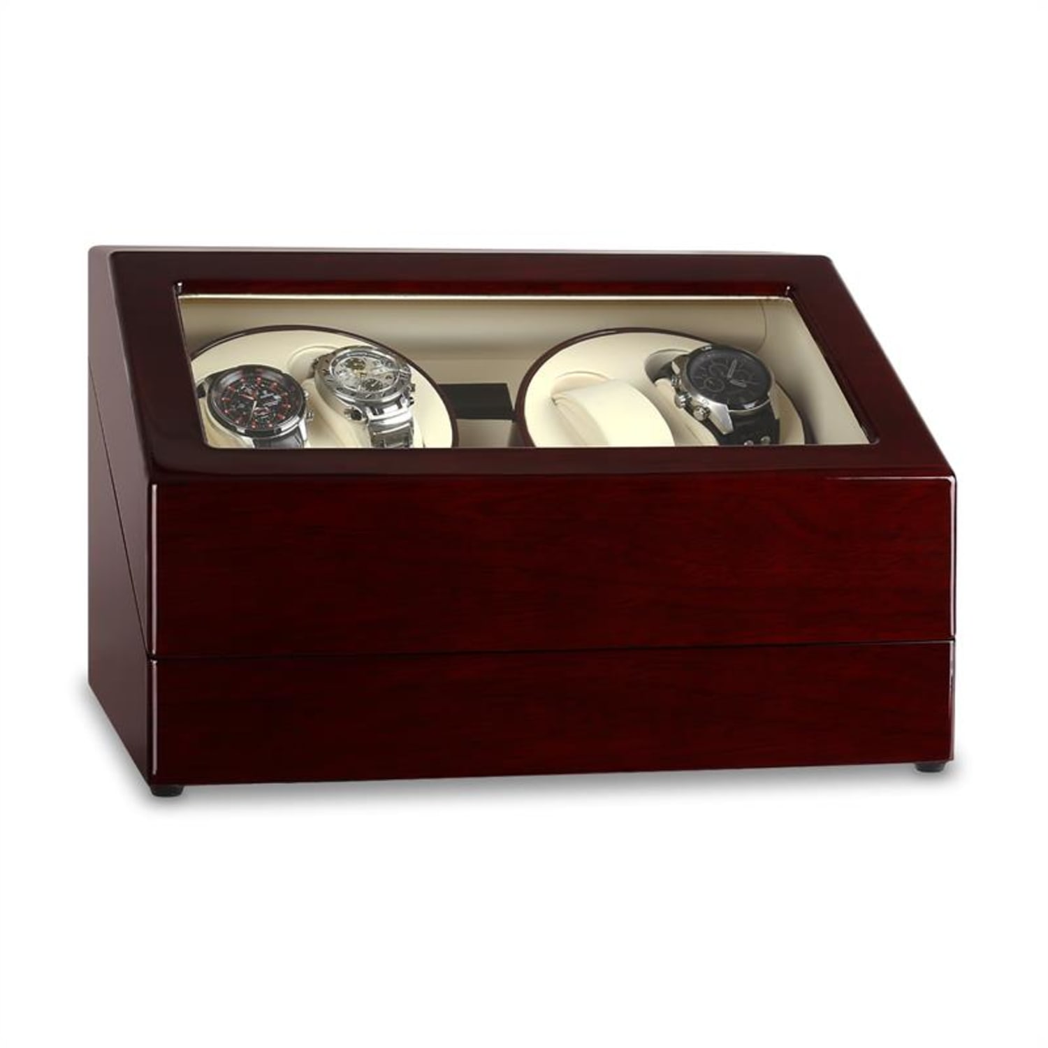 Uhrenbeweger Schaukasten Vitrine 10 Uhren Watch Winder Braun
