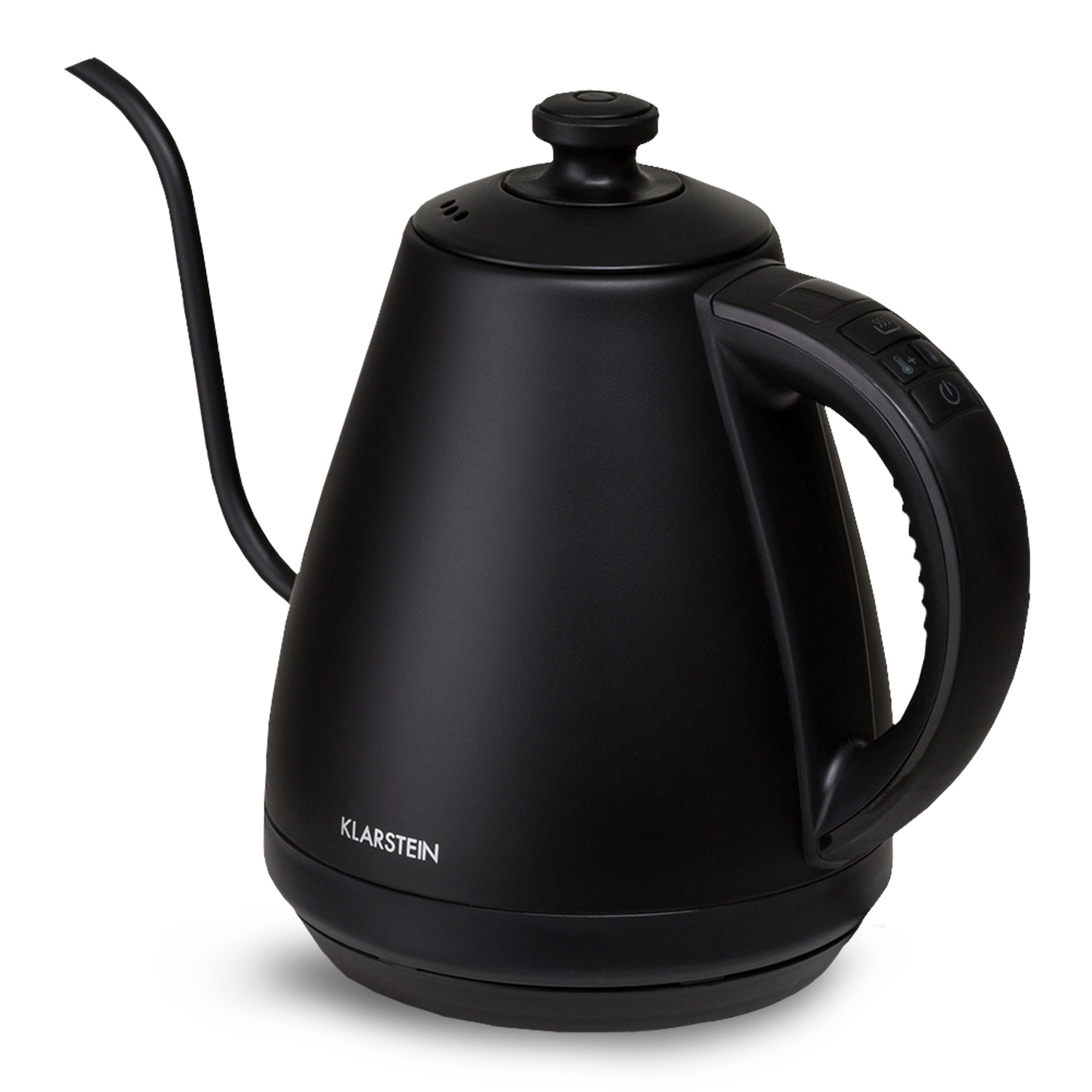 Klarstein Garcon Wasserkocher, 1L, 2000W, Warmhaltefunktion, Schwanenhals, schwarz