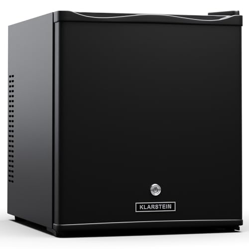 Klarstein Kühlschrank - mit Glastüre, 28L Mini-Kühlschrank für Getränke & Snacks, Klein & Leise, Verstellbare Ablagen, Schloss, Türanschlag wechselbar, höhenverstellbare Füße, schwarz