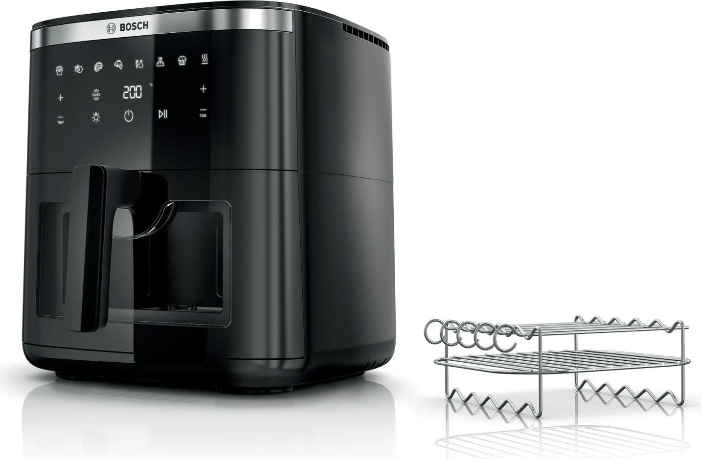 Bosch Serie 6 MAF671B1 Heißluftfritteuse 7,2 l, 1800 W, Schwarz, 7 Voreinstellungen