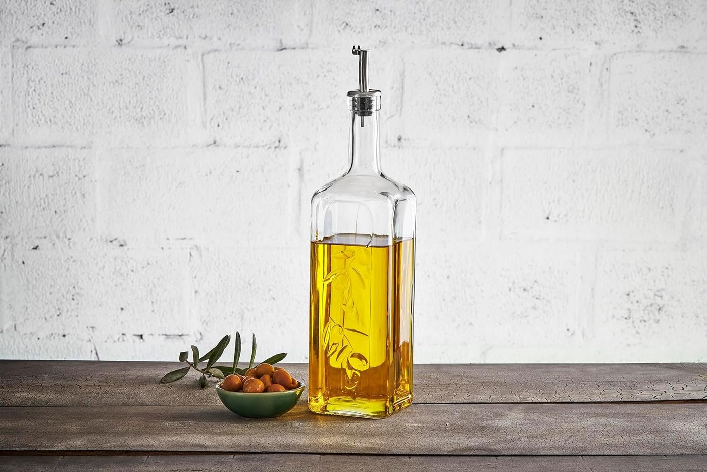 Pasabahce Ölspender Homemade 80230, 1000 ml Karaffe aus transparentem Hartglas, spülmaschinenfest und hitzebeständig