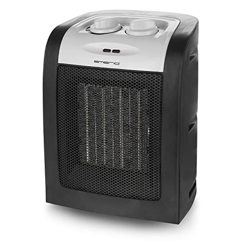 Emerio FH-106145, 1800W ECO Keramik Heizlüfter mit zwei Leistungsstufen, PTC Heizelement, Thermostat, Sicherheitsschalter und Ventilatorfunktion, Schwarz