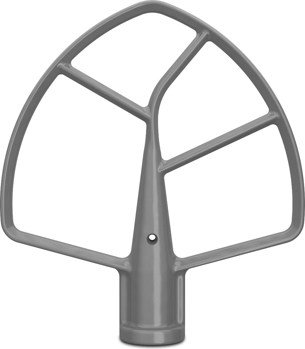KitchenAid 5,6L/6,6L/6,9L Nylonbeschichteter Flachrührer 5KSMBLSF - Silberbeschichtet für große Küchenmaschinen mit Schüsselheber