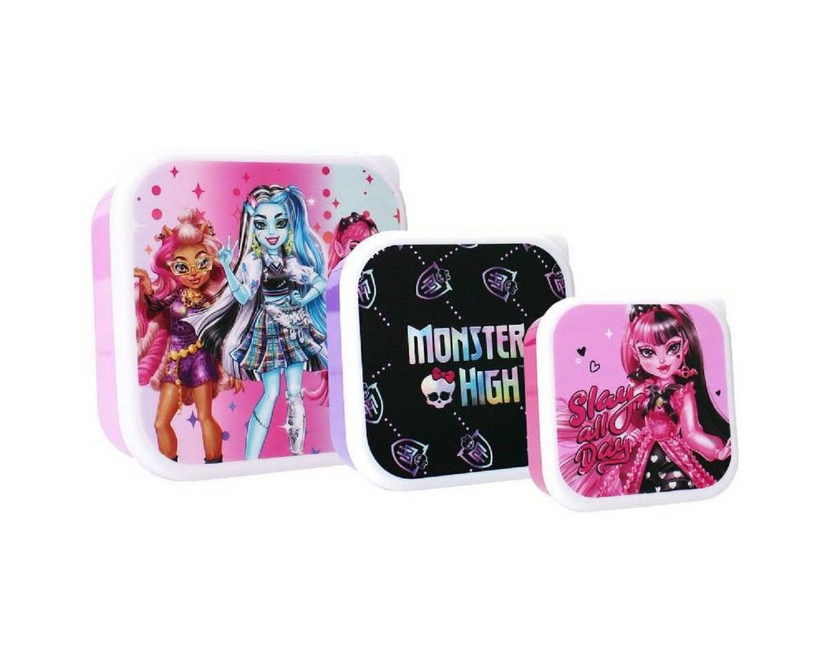 Monster High Brottasche Brotzeitbox 3in1 – Perfekte Lunchbox für Schule und Freizeit