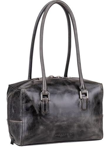 Liebeskind Berlin Kayla Satchel, Kleine Bowling Bag aus grauem Rindsleder mit glossy Finish, 4 l