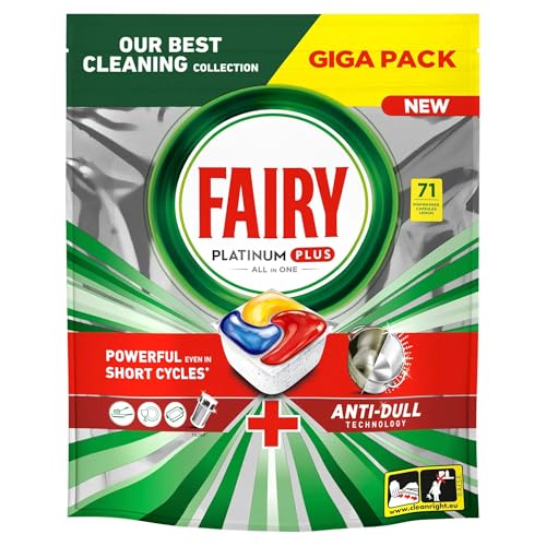 Fairy Spülmaschinen Tabs Platinum Plus, All in One, 71 Stück, effektive Reinigung mit Zitrone