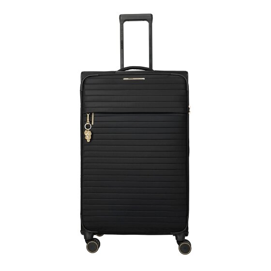 Travelite Barbara 4 Rollen Trolley L 80 cm mit Dehnfalte, schwarz, 100% Nylon, 47 cm x 30 cm x 80 cm
