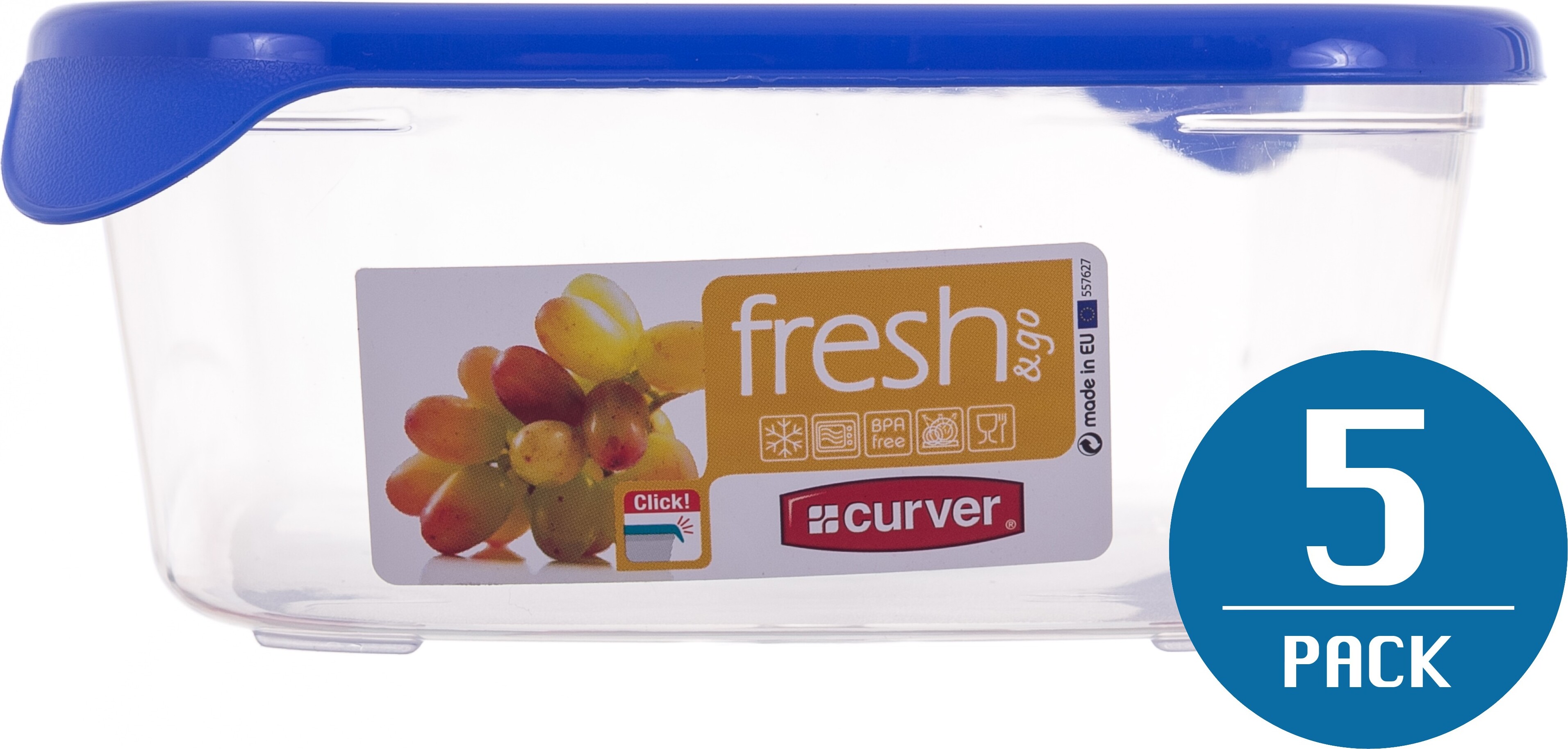 Curver Frischhaltedose "Fresh&go" 1L rechteckig, blau-transparent