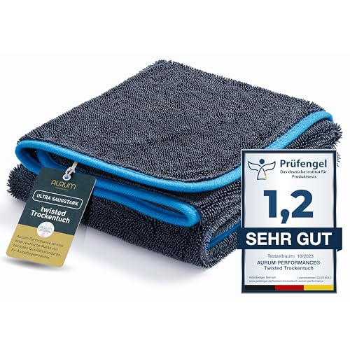 Aurum-Performance® Auto Trockentuch 90x60 cm, extrem saugstark & lackschonend, 100% fusselfrei & waschbar