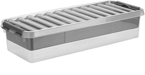 Sunware Q-Line-Multibox, Vorratsdose mit 6,5 Liter Fassungsvermögen, transparent metallic, stapelbar, Made in Holland
