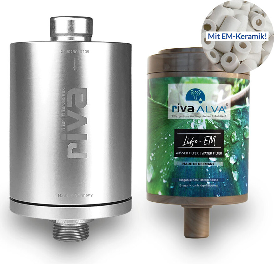 Riva rivaALVA Life-EM Untertisch-Trinkwasserfilter mit EM Keramik und biologisch abbaubarem Kartuschengehäuse