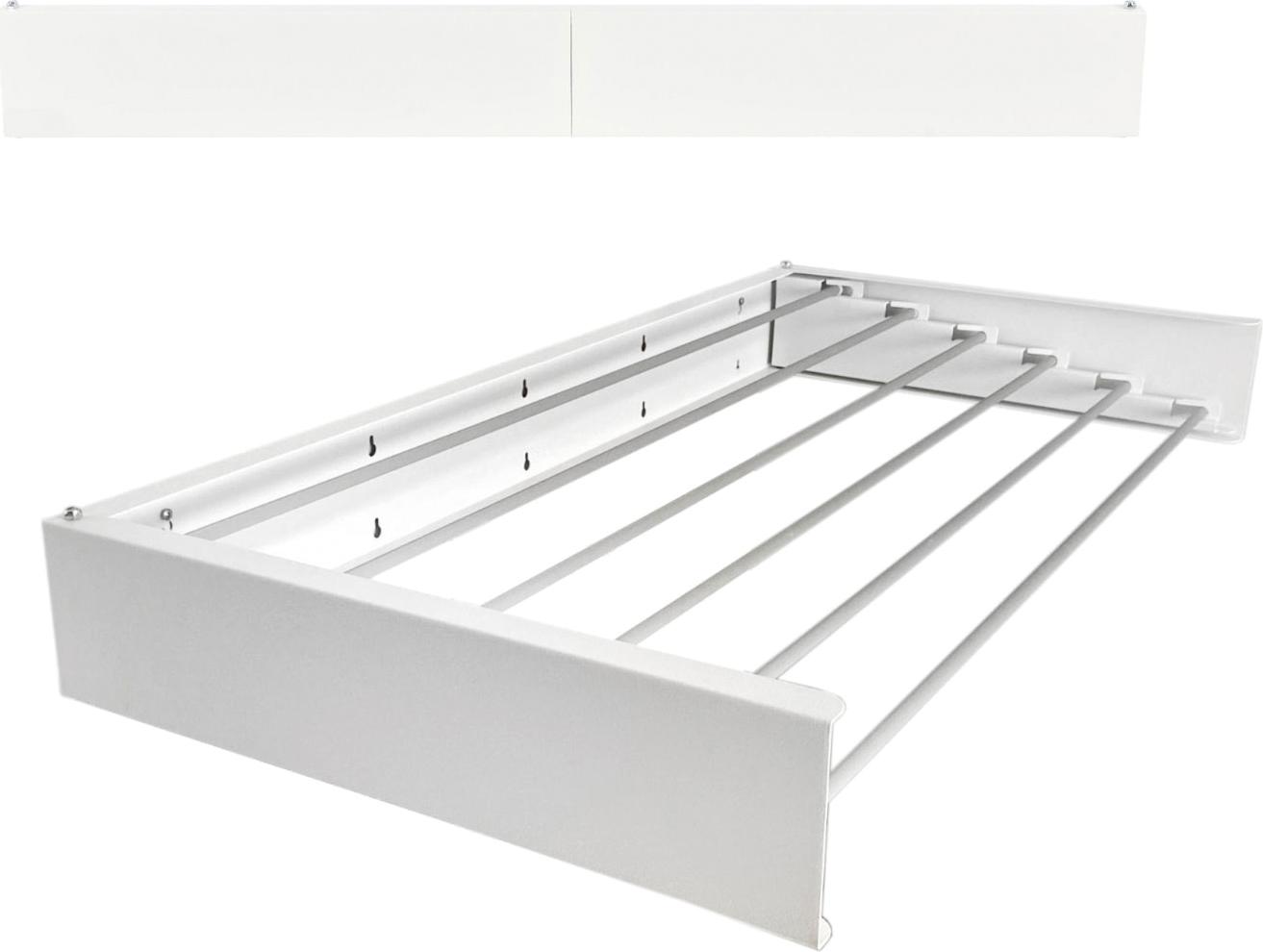 Foxydry Hide, Wand-Wäscheständer aus Aluminium, 101 cm mit 6 Stangen und 6,06 m Trockenfläche, weiß