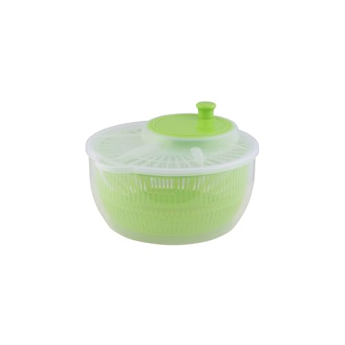 axentia Salatschleuder, Kunststoff, grün, effizienter Kurbelmechanismus für Rechts- und Linkshänder, separater Sieb- und Schüsselgebrauch