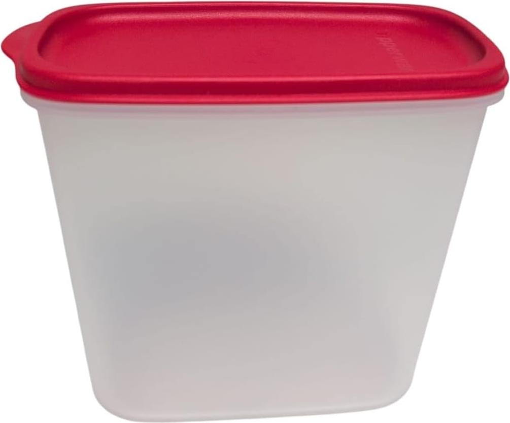 Tupperware Eidgenosse 1,7L, ovaler Vorratsbehälter in rot mit doppelseitigem Deckel, spülmaschinenfest