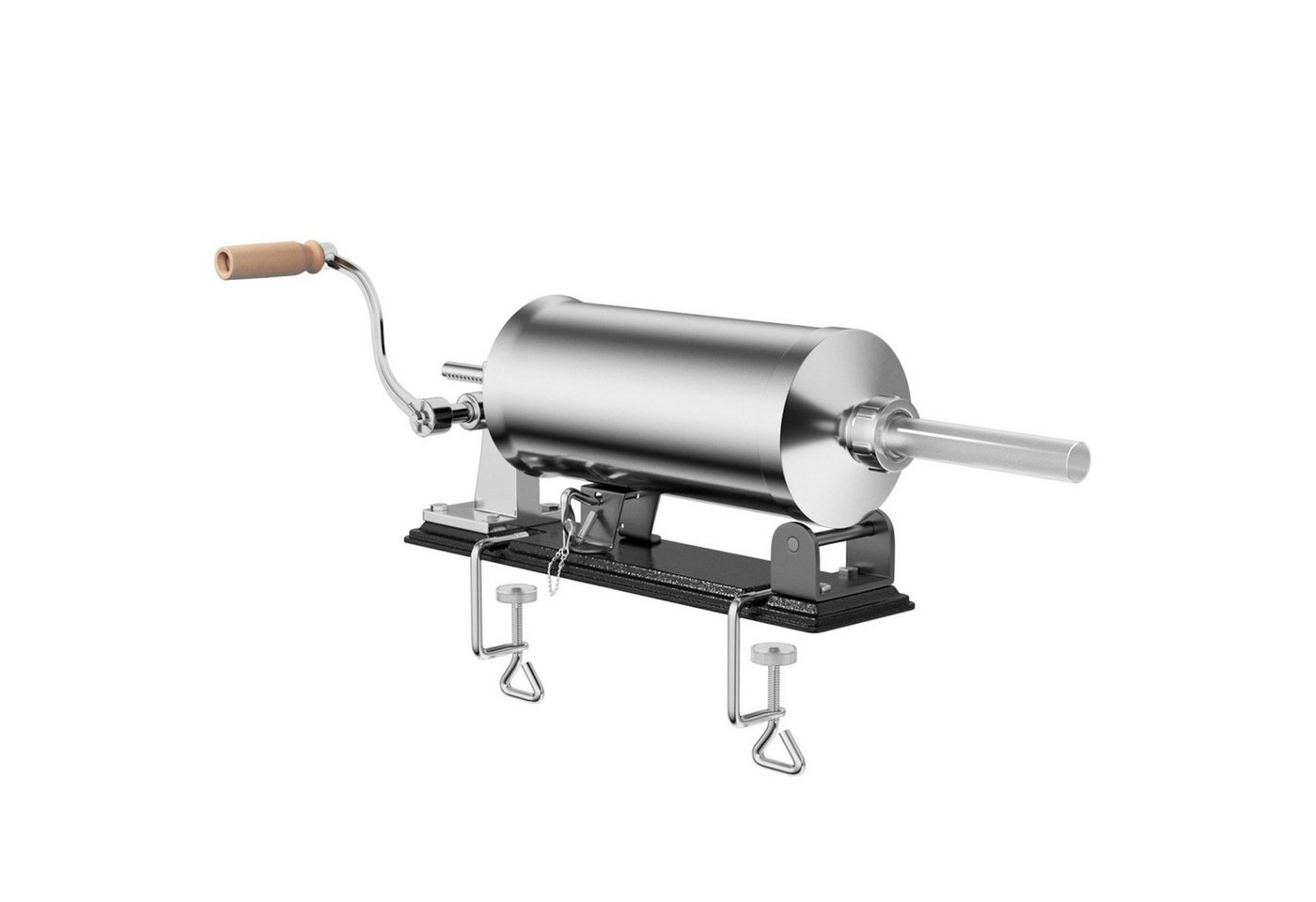 KOMFOTTEU Wurstfüllaufsatz Wurstfüllmaschine, Wurstspritze 4,8 L, rostfrei, mit Halterung und 4 Füllrohren
