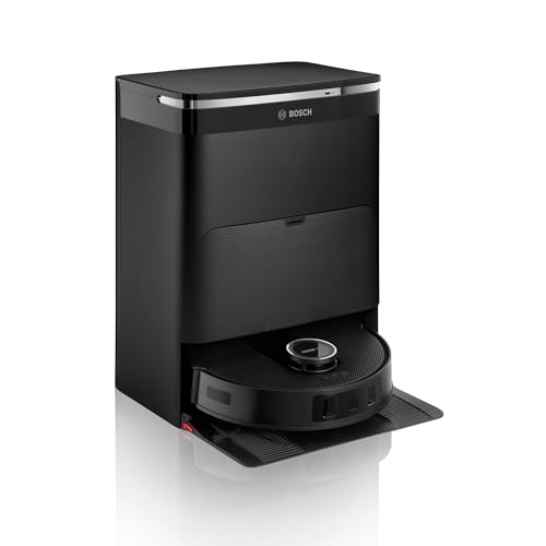 BOSCH Saugroboter Spotless Max BCRDW3B, 11.000 Pa Saugkraft, rotierende Wischpads, 70°C Selbstreinigung, Absaugstation, Carbon Bürste