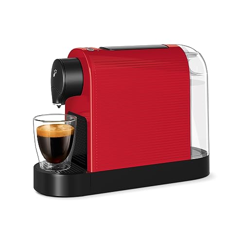 Tchibo Cafissimo „Pure plus“ Kapselmaschine, Drei-Druck-Brühsystem für Caffè Crema, Kaffee und Espresso, kompakte Bauweise in Rot