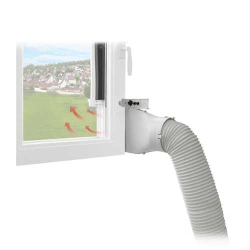 Eurom Window Way Out, Fensterdichtung für Klimaanlagen, geeignet für Dreh-, Kipp- und Schiebefenster, 15 cm Durchmesser