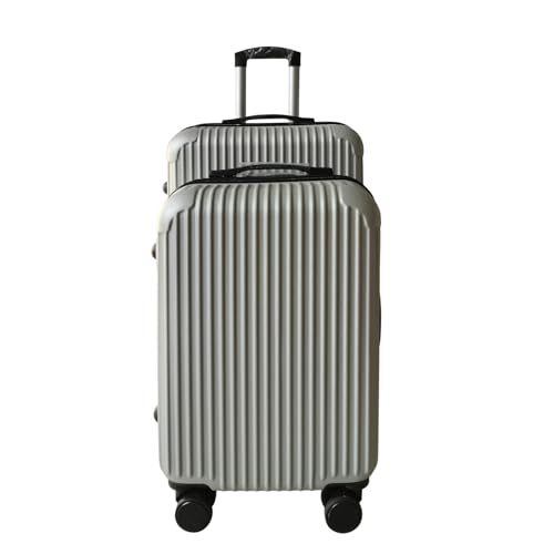 NTK-Collection Kofferset Frenzi 2-teilig, Hartschalenkoffer mit Rollen, Teleskopgriff und Zahlenschloss, Silber