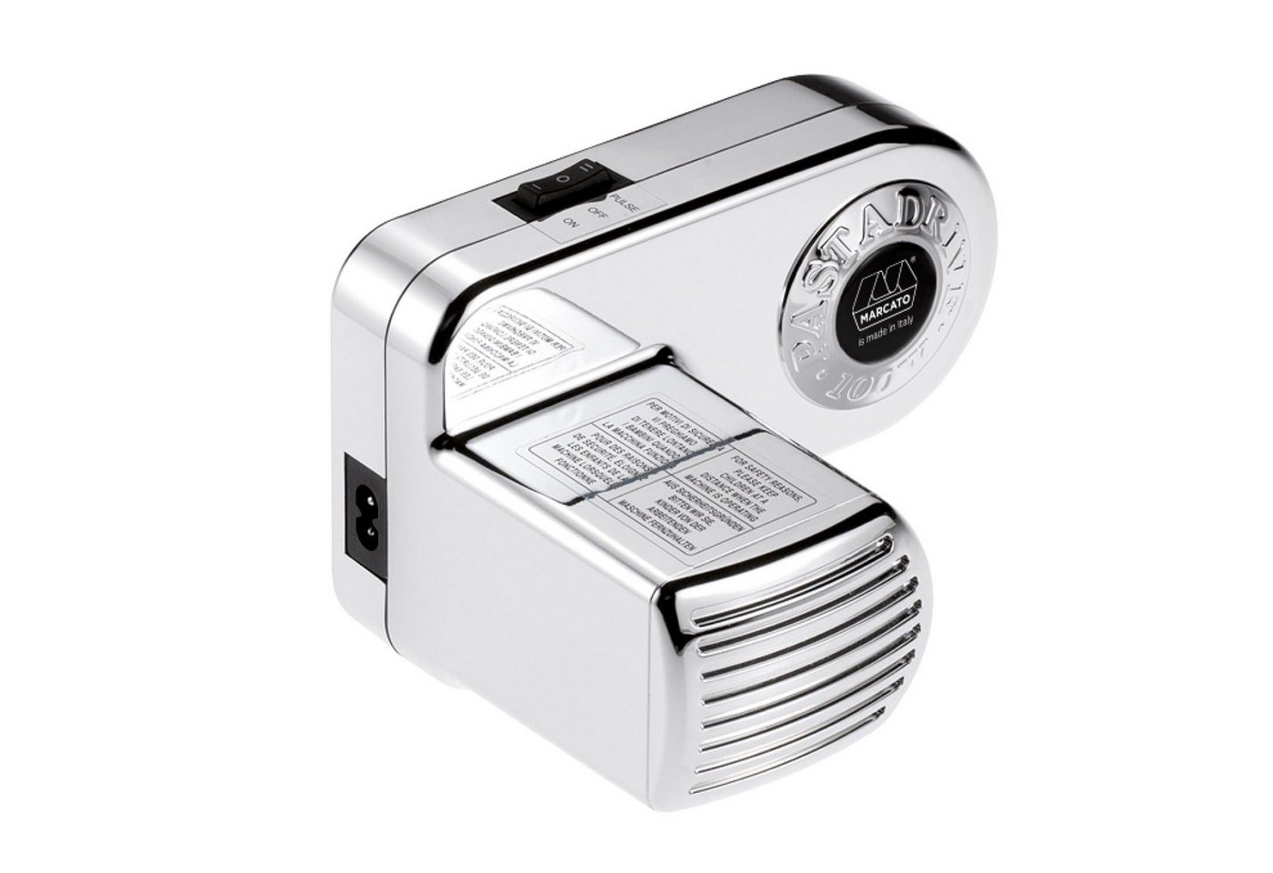 Marcato Nudelmaschine Motor Pastadrive zu Nudelmaschine Atlas, leistungsstarker Motor mit zwei Geschwindigkeitsstufen, ergonomischer Griff, kompatibel mit Atlas und Ampia (ab Baujahr 2013)