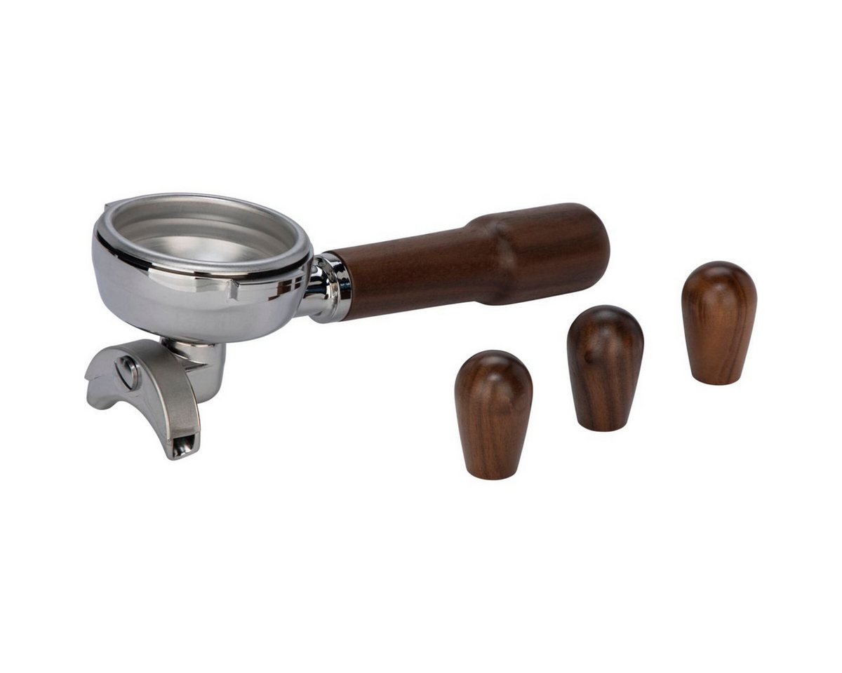 La Pavoni Kaffeebereiter Kit Cellini EVO, Holzgriffe Canaletto-Walnuss, kompatibel mit SemiPro Maschine, 58 mm Filterhalter