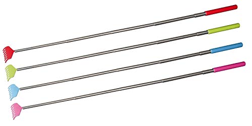 OUT Ausziehbarer Rückenkratzer, Edelstahl mit Kunststoff-Griff, bunt, 17,8 cm bis 61 cm ausziehbar