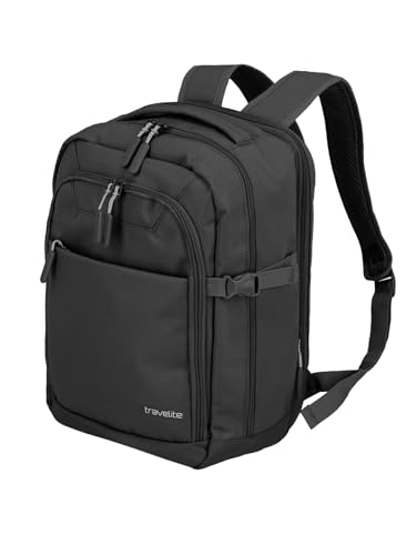 Travelite Kick Off Business-Rucksack, 40 cm mit Laptopfach, schwarz, 100% Polyester, 25 x 20 x 40 cm