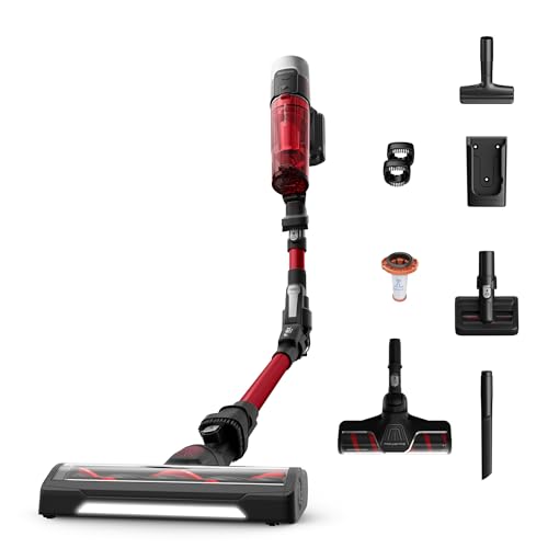 Rowenta X-Force Flex 9.60 Complete RH2099WO, Akku-Stabstaubsauger mit 100 Air Watts Saugkraft, rot/schwarz