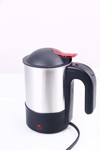 Wehmann Reise-Wasserkocher 12V, Edelstahl Wasserkocher mit 150 Watt, Babykosterwärmer mit Überhitzungsschutz und Kontroll-Leuchte