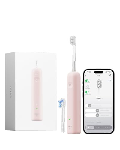 Laifen Wave Spezial Elektrische Zahnbürste, Oszillation & Vibration, mit Smart App, 50 Tage Akkulaufzeit, 2 Bürstenköpfe, rosa