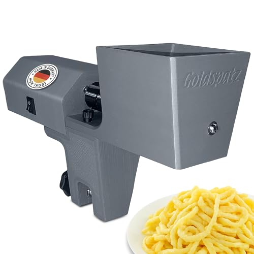 Goldspatz Profi MAX Plus, elektrische Spätzlemaschine mit Elektromotor, Edelstahlkurbel & Klemme - für bis zu 200 Portionen pro Tag - Made in Germany