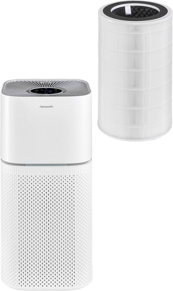 Hanseatic Luftreiniger KJ400G, HEPA H13 Filtersystem für Räume bis 104 m², Digitalanzeige, Auto-, Turbo- und Silent-Modus, Ionentechnologie