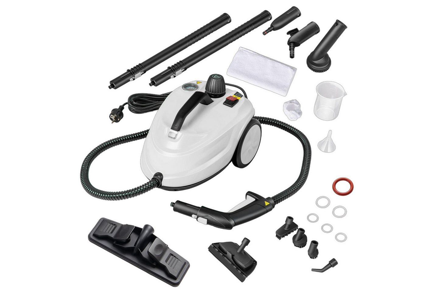 COSTWAY Dampfreiniger 2000 W, 1,8 L Tank, 13 Zubehörteile, bis 108 m², Heizzeit 8 Min, Dampfdruck 5 bar