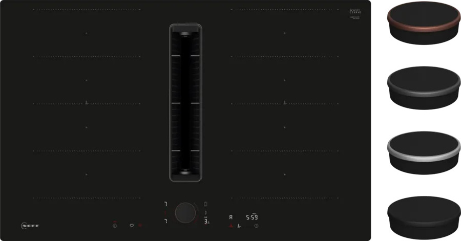 Neff Manolya Kochfeld mit Dunstabzug V68PYX4C0 schwarz, 7 Jahre Garantie & aquaStop®