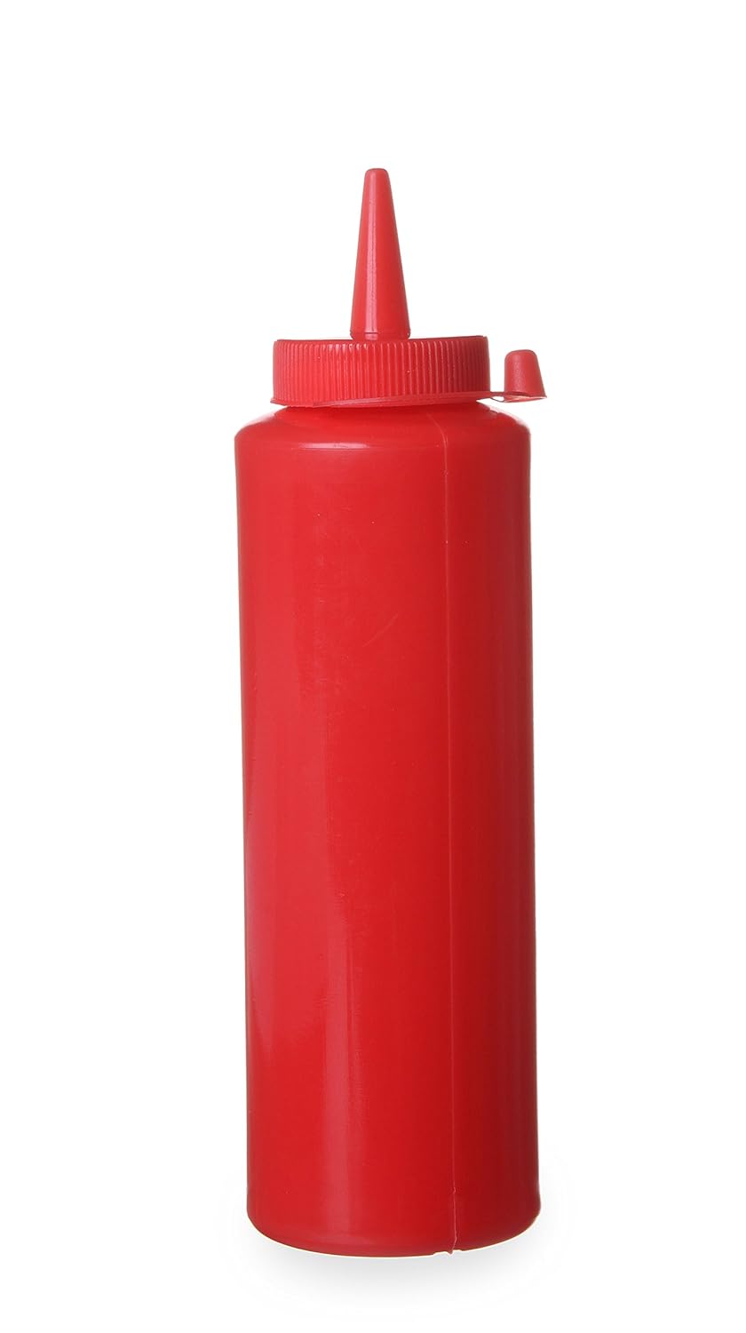 HENDI Spenderflasche, Easy Squeeze, Stückzahl: 1, Spritzflaschen, Squeezeflasche, 0,35L, ø55x(H)205mm, Polypropylen, Rot