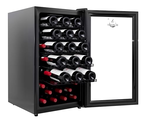 El Fuego® Weinkühlschrank AY 291, für 41 Flaschen, digitaler Touchscreen, 98 Liter Volumen, 5 Fächer, Temperatur regelbar 5-20°C, extrem leise 41 dB