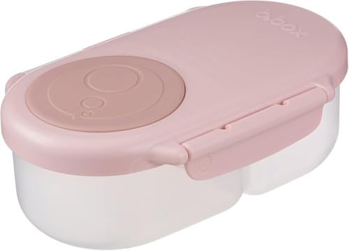 B.Box Snackbox Blush Crush, Auslaufsichere Lunchbox mit zwei Fächern, Rosa