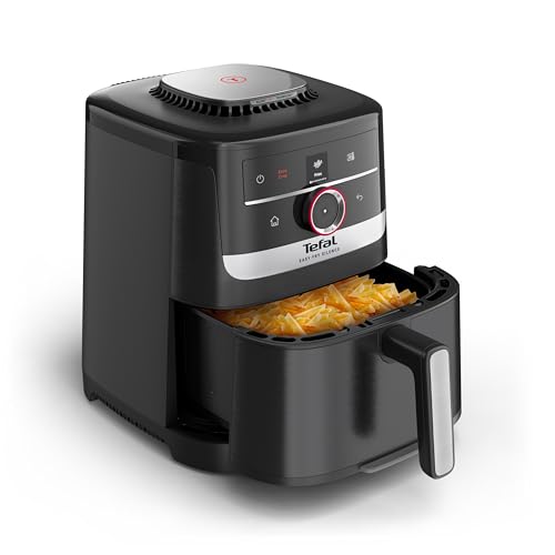 Tefal Easy Fry Smart & Silence Heißluftfritteuse, extrem leise, Smart-Assist-System, 5 Liter, Antihaftbeschichtung, bis zu 55 Lebensmitteln, Schwarz/Edelstahl