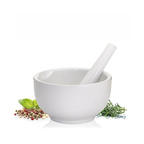 Küchenprofi Mörser aus Porzellan, 7 cm, ideal zum Mahlen und Zerkleinern von Gewürzen