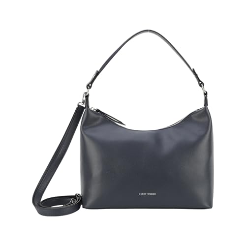 Gerry Weber Principle Schultertasche 30 cm, Handtasche aus hochwertigem Polyurethan, Blau mit verstellbarem Umhängeriemen