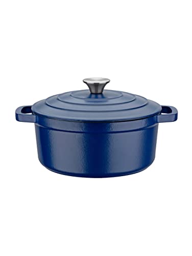 GSW Gusseisen-Kochtopf 'Blue Magic', ø 24 cm, Fassungsvermögen 3,8 Liter Blau