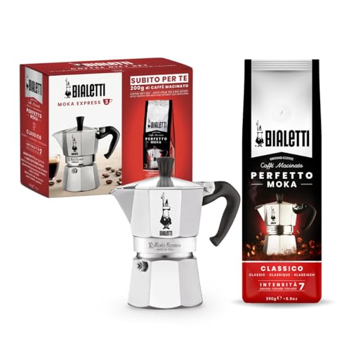 BIALETTI Moka Classico, Espressokocher für 3 Tassen, grau, Aluminium