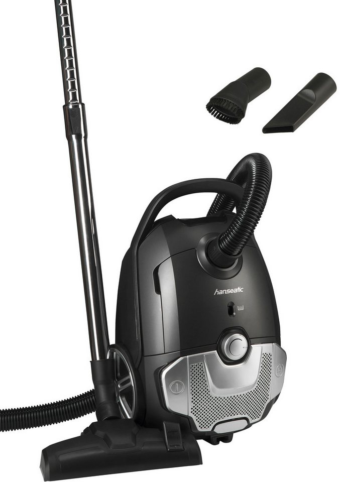 Hanseatic Bodenstaubsauger HBVC80012WMC, super silence, höhenverstellbares Saugrohr, 800 W, mit Beutel, 12m Aktionsradius, elektronische Saugkraftregulierung, weiß