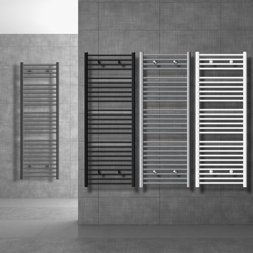 LuxeBath Badheizkörper Sahara 500x1800mm Anthrazit, gerade mit Seitenanschluss und hoher Wärmeleistung von 819 Watt