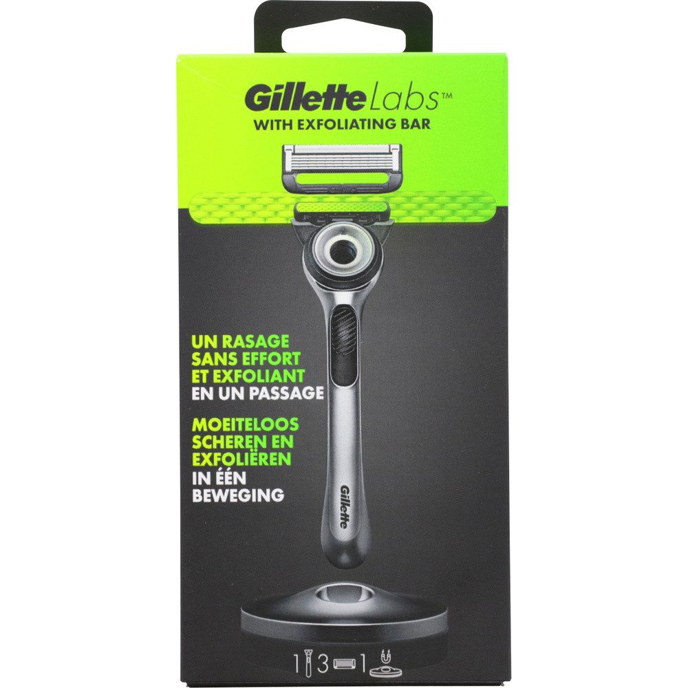 Gillette Elektrorasierer Gillette Labs Rasierer Schwarz, Peelingstange, inkl. 3 Klingen
