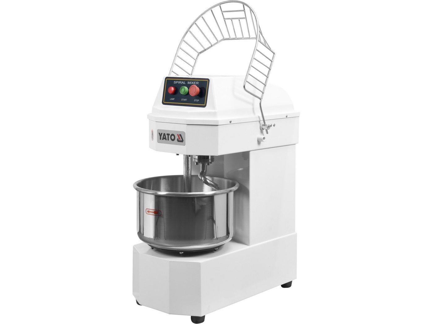 Yato YG-03060 Küchenmaschine, 1100 W Spiralkneter mit 20 l Edelstahl-Schüssel, weiß