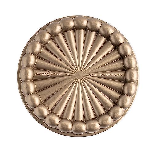 Nordic Ware Charlotte Cake Pan, Backform aus Aluminiumguss, antihaftbeschichtet, gold