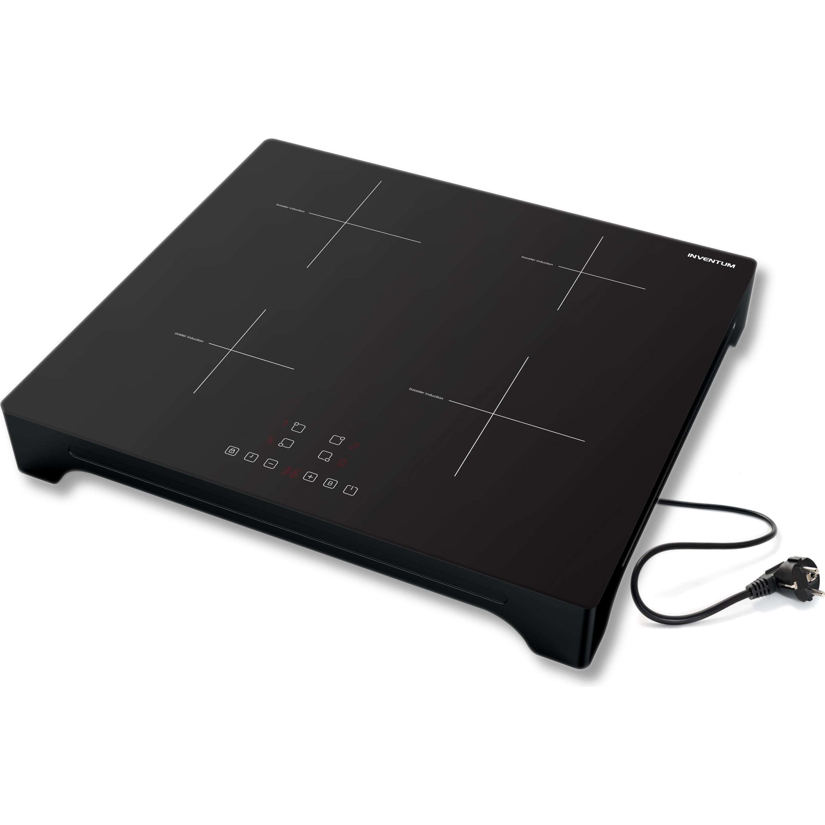 Inventum VKI6010ZWA, Induktionskochplatte in Schwarz, 2 Kochzonen, 3500 Watt, Touch-Steuerung mit LED-Display