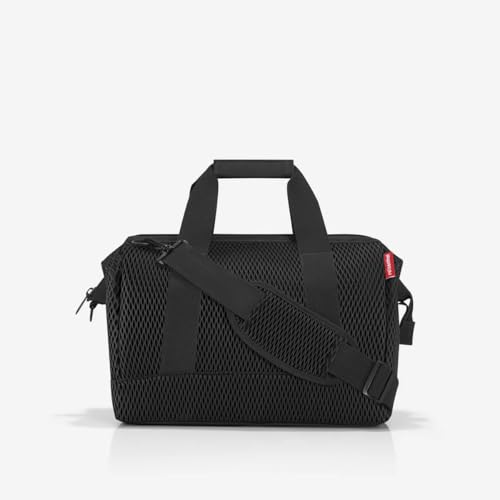 reisenthel allrounder M mesh black, Handtasche in Schwarz mit 18 Litern Volumen und sechs Innenfächern