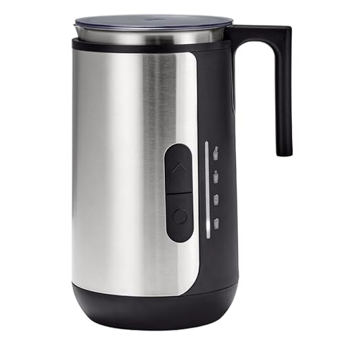 Tchibo Induktions-Milchaufschäumer, 4 Funktionen für warmen & kalten Milchschaum, spülmaschinengeeigneter Rührbehälter, rostfreier Edelstahl, Schwarz